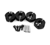 RC Car Replacement For HSP For Tamiya For SCX10 For Slash 1 Set Aluminum Wheel Hex 5/6/7mm Thickness 12mm Drive Hub With Dowel Screws RC Car Track Truck(Black,5mm)
