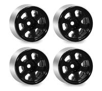 RC Car Replacement For SCX30 For Ascent-32 1/30 4pcs Metal Deep Dish 0.7inch Beadlock Wheel Hub Rim RC Crawler Car Upgrade Repair Modify Parts(Black)