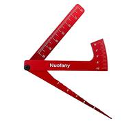 RC Car Ruler Aluminum 3 in 1 Camber & Ride Height Gauge Adjustable Ruler Hobby Tools for 1/8 1/10 RC Car Truck Tamiya HSP HPI (Red)