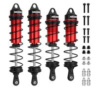 RC Car Shock Absorbers, 130mm Rear Shocks 110mm Front Shocks Set Adjustable Shocks Compatible with 1/8 Arrma Typhoon 6S Redcat FS/ZD Racing Buggy Truggy Replacement Parts (Red Black)