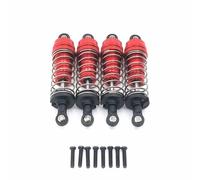 Rc car shock Compatible With Wltoys 124019 144001 Rc Car Upgrade Parts Replacement Accessories 4PCS 1set Metal Front Rear Shock Absorber(Red)