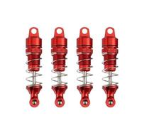 Rc Car Shock Damper Compatible With Losi For Mini-T 2.0 2WD For Stadium 1/18 Truck Upgrade Parts 4Pc Metal Front Rear Shock Absorber For Spring Dampers Parts(Red)