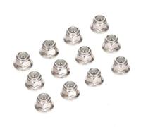 RC Car Spare Parts For Hsp For Redcat For Traxxas For Tamiya For Hpi For Axial 1/10 12PCS Metal 4mm M4 Wheel Lock Nuts Compatible RC Car Replacement Parts(Silver)
