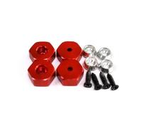 RC Car Spare Parts For WPL D12 C24 C34 B24 B36 For MN D90 D99 4PCS 5mm To 12mm Metal Combiner Wheel Hub Hex Adapter RC Car Upgrade Parts(Red)