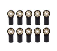 Rc Car Spares For Axial For SCX10 D90 D110 For Tamiya For CC01 For Racing 1/10 10 Pcs Metal M4 20mm Aluminum Connecting Rod Tie Rod End Ball Joint(Black)