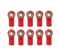 Rc Car Spares For Axial For SCX10 D90 D110 For Tamiya For CC01 For Racing 1/10 10 Pcs Metal M4 20mm Aluminum Connecting Rod Tie Rod End Ball Joint(Red)