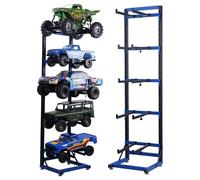 RC Car Stand Display Stand Five-Tier Adjustable Width RC Shelf RC Workstation Storage Rack for 1/6 1/10 1/12 1/14 1/18 1/24 1/30 1/32 SCX6 SCX10 SCX24 TRX4 TRX4M RedCat D90 D110 Etc Scale Cars (Blue)