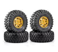 RC Car Tires Rims For Axial For SCX10 For Wraith For Capra For TRX4 For YK4082 EMO 1/8 1/10 4pcs 132mm Plastic 2.2" Beadlock Wheel Rim Tire Set RC Crawler Car(Brown)