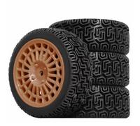 RC Car Tires Rims For Tamiya XV01 XV02 For TT01 For TT02 PTG-2 1/10 4pcs 68mm For Rally Tires Rubber Wheel Tire RC Racing Car Upgrade Parts(Chocolate)