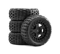 RC Car Tires Rims Set Compatible With ARRMA 2S For TYPHON For GROM For Thunder 1/18 RC Car Upgrade Replacement Parts Accessories Tire W215(Black)