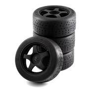 RC Car Tires Rims Set For Arrma 1/7 For Infraction For Felony For Limitless 4pcs 5-Spoke 100x42mm 42/100 Tire Tyre 17mm Wheel Hex RC Car Upgrade Parts(Black)