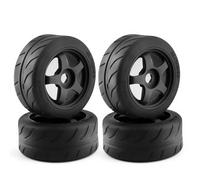 RC Car Tires Rims Set For Arrma For Infraction For Limitless For Felony 1/7 4pcs 5-Spoke 100x42mm 42/100 Tire Tyre 17mm Wheel Hex RC Car Upgrade Parts(Black)