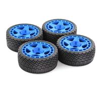 RC Car Tires Rims Set For Arrma For Typhon For Talion For Traxxas For Redcat 1/8 1/7 4pcs 100mm Off-Road Buggy Wheels Tire 17mm Hex RC Car Upgrade Accessories(Blue)