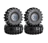 RC Car Tires Rims Set For Axial For SCX10 Pro For Wraith For Capra RR10 RBX10 For Traxxas For TRX4 1/10 4pcs 150mm 2.2" Metal Beadlock Wheel Rim Tire Set RC Crawler Car(Grey)