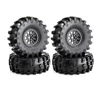 RC Car Tires Rims Set For Axial For SCX10 Pro For Wraith For Capra RR10 RBX10 For Traxxas For TRX4 1/10 4pcs 150mm 2.2" Metal Beadlock Wheel Rim Tire Set RC Crawler Car(Black)