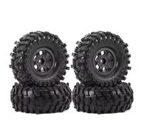 RC Car Tires Rims Set For Traxxas For TRX4 D90 D110 For Axial For SCX10 For MST 1/10 4pcs 118mm 1.9" Beadlock Wheel Rim Rubber Tire Set RC Crawler Car(Black)
