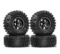 RC Car Tires Rims Set For Traxxas For TRX4 D90 For Axial For SCX10 II III For MST 1/10 4pcs 95mm Metal 1.9" Deep Dish Beadlock Wheel Rim Tire Set RC Crawler Car(B)