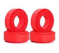 RC Car Tires Rims Set For TRX4 For SCX10 III CJ-7 For Capra BRX01 TF2 GEN8 1/10 4pcs 1.9'' Tires Soft Silica Gel Anti Foams Insert 105x42mm RC Crawler Car Parts(Red)