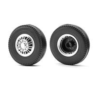 RC Car Tires Tyre Rims Compatible With Tamiya For MAN For King For Hauler For ACTROS For SCANIA 1/14 RC Tractor Truck Parts 85Mm Hard Rubber Tires Metal Wheel
