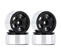 RC Car Tires Wheels Tyres Compatible With Axial For SCX24 90081 AXI00002 For Deadbolt B-17 Betty 4PCS 1.0" CNC Metal Beadlock Wheel Rims For 1/24 RC Crawler Car(Color1)