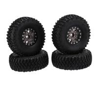 RC Car Tires Wheels Tyres Compatible With Axial For Yeti 90069 D90 TF2 For Tamiya CC01 LC70 For MST 1/10 RC Crawler Car 4PCS 1.55 Metal Beadlock Wheel Rim Tire Set