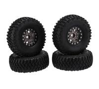 RC Car Tires Wheels Tyres Compatible With Axial For Yeti Jr 90069 D90 TF2 For Tamiya CC01 LC70 For MST 1/10 RC Crawler Car 4PCS 1.55 Metal Beadlock Wheel Rim Tire Set