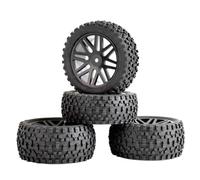 RC Car Tires Wheels Tyres Compatible With HSP For HP 4pcs/Lot Rubber RC 1/10 Buggy Wheels Tires 12mm Hex RC Accessory Rubber Tire Replacement Parts(Black)