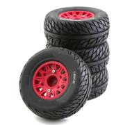 RC Car Tires Wheels Tyres Compatible With HSP For Sonic 94102 For RACING For Tamiya TT02 4pcs RC Model Car Rubber Tires Wheel For 1/8 1/10 Scale RC On Road Car(Red,B)