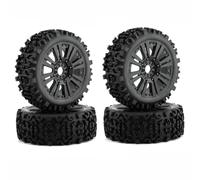 RC Car Tires Wheels Tyres Compatible With HSP RC 4Pcs 1/8 RC Buggy Tire Bar Crust Small Pin 17mm Nut Medium Soft Long Strengthen Hub High-grip Tires