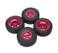 RC Car Tires Wheels Tyres Compatible With Huanqi For RP2046 727 Slash 1:10 Short-course Truck Model Cars Running Buggy Tires Tire Wheel RC Car Parts(Red)