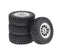 RC Car Tires Wheels Tyres Compatible With MN D90 For MN98 For MN99S MN45 For MN82 For WPL C14 C24 C34 B14 B16 B24 RC Car Parts Aluminum Alloy 70mm Tire Tyres Wheel(Silver)