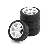 RC Car Tires Wheels Tyres Compatible With Tamiya For TT01 TT02 XV01 RC Car Upgrade Parts 1Set High Grip Hot Melt Tyre Wheel 68 * 27mm Tire For 1/10 RC For Racing Car
