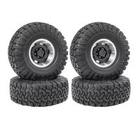 RC Car Tires Wheels Tyres Compatible With Traxxas For TRX4 D90 D110 For Axial For SCX10 1/10 RC Crawler Car 120mm 1.9" Metal Beadlock Wheel Rim Rubber Tire Set(Black)