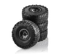 RC Car Tires Wheels Tyres Compatible With Traxxas For TRX4 D90 For Axial For SCX10 For MST 1/10 RC Crawler Car 120mm Metal 1.9" Beadlock Wheel Rim Rubber Tire Set(Yellow)