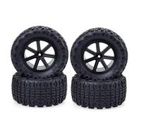 RC Car Tires Wheels Tyres Compatible With Trxs 1/10 RC Remote Control Truggy 110mm RC Short Course For Desert Truck Wheel Rim Tire Set 12mm Hub Hex(Black)