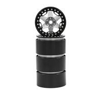 RC Car Tires Wheels Tyres Compatible With Trxs For TRX4 TRX6 For Axial SCX10 For Wraith RC Car 2.2 Beadlock Wheels 5 Spokes Rim 64x35mm For 1/10 Crawler(Silver,A)