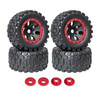 RC Car Toys Components For Arrma For Kraton For Outcast 8S For Traxxas For X-maxx 1/5 1 Set 211mm Tyre With 24mm Wheel Hex RC For Buggy Car Parts(Red)
