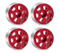 RC Car Toys Components For SCX30 For Ascent-32 1/30 4pcs Metal Deep Dish 0.7inch Beadlock Wheel Hub Rim RC Crawler Car Upgrade Repair Modify Parts(Red)