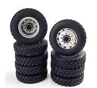 RC Car Toys Components For Tamiya 1/14 Front Rear Wheel Tires Complete Set Metal Hub Rubber Tyre RC Tractor Truck Car Upgrade Parts