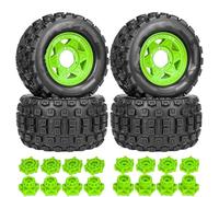 RC Car Toys Components For Traxxas For Maxx For Arrma For Granite 1/10 4pcs 128mm Tire 12mm And 14mm Hex RC Car Monster Stunt Truck Parts(Green)