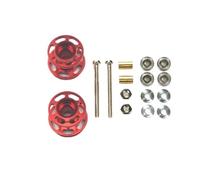 RC Car Toys Parts For Tamiya For Mini 13-12mm Colored Double Guide Rollers 4WD Car-2Pcs Lightweight Aluminum Spare Parts With Bearings Nuts Screws(Red)