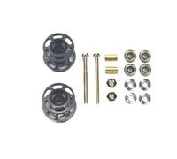 RC Car Toys Parts For Tamiya For Mini 13-12mm Colored Double Guide Rollers 4WD Car-2Pcs Lightweight Aluminum Spare Parts With Bearings Nuts Screws(Grey)