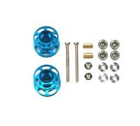 RC Car Toys Parts For Tamiya For Mini 13-12mm Colored Double Guide Rollers 4WD Car-2Pcs Lightweight Aluminum Spare Parts With Bearings Nuts Screws(Blue)