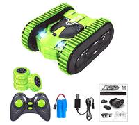 RC Car Two-in-one -sided Stunt Tracked with Two Speed Convert Four-wheel Climbing Function 360-degree Rotation Tumbling Arm Twisting 2 4GHz Remote Control High Motor Lights Off-road Performance for Ki