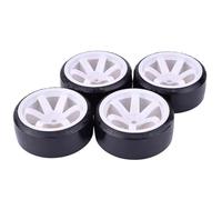 Rc Car Tyre Compatible With Tras D4 For HSP For HPI For Sakura TT01 For Tamiya 1/10 RC Drift On-road Wheel Hard Pattern Tyre 4PCS(White)