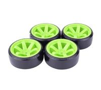 Rc Car Tyre Compatible With Tras D4 For HSP For HPI For Sakura TT01 For Tamiya 1/10 RC Drift On-road Wheel Hard Pattern Tyre 4PCS(Green)