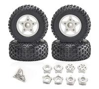 Rc Car Tyre Compatible With Traxxas For Slash For ARRMA For SENTON For Vkar For SCX10 For HPI 1/8 1/10 RC Car Short Course Truck Tire 4Pcs 110mm(White)