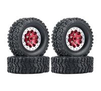Rc Car Tyre Compatible With WPL C14 C24 B14 B24 B36 For MN D90 MN99S RC Car Upgrade Parts 4Pcs Metal Beadlock Wheel Hub Wheel Rim And Rubber Tire(Color2)