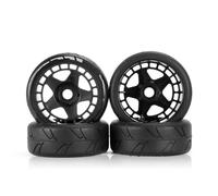 RC Car Tyre For Arrma For Vendetta For KM C3 W48 1/8 4pcs Tire Remote Control Model Car Flat Running Tension Accessory Modified Replacement(Black)