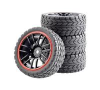 RC Car Tyre For HSP For Tamiya For HPI For Kyosho For Sakura 94122 94123 D3 D4 CS For Tt02 9068 4pc 1/10 Tires 26 * 64MM Abs Wheel Rim Rubber Tyre Rc Car(Color2)